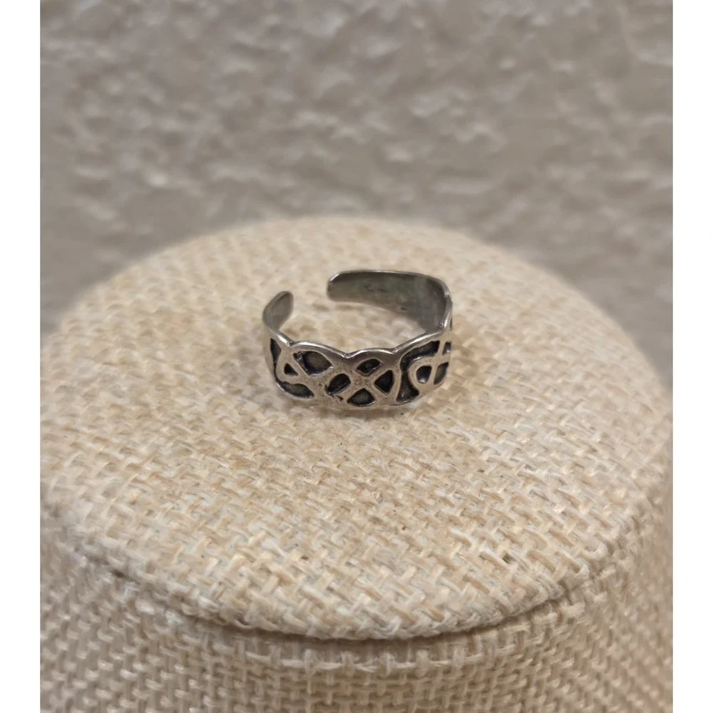 Vintage Sterling Silver Celtic Knot Toe Ring Adjustable‎